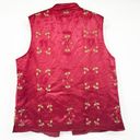 Coldwater Creek  Womens Vintage Wool Blend Patchwork Embroidered Vest Size M Red Photo 4