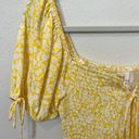 Yellow Mini Dress With Small White Flowers Photo 1