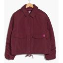 Free People  Movement Off the Bleachers Coaches Jacket in Wine size Large Photo 4