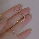 18K Gold Plated White Pearl Gold Hoop Earrings for Women Photo 1