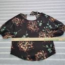 LC Lauren Conrad  Womens XS Black Dark Floral Boho Bohemian 3/4 Sleeve Blouse Photo 7