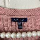 Uk2la  Pink Cable Knit Cropped Cardigan Sweater Size XS Photo 3