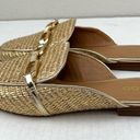 ALDO  Sylvie Natural Raffia Gold Basketweave Square Toe Slip On Mules Size 7.5 Photo 6