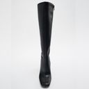 ZARA NWT  knee high tall square toe black boots 40 Photo 7