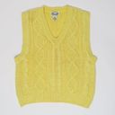 Vintage 70s Parrinello Yellow Cable Knit Sweater Vest Size M Photo 1