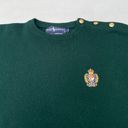 Polo Vintage 90s  Ralph Lauren Green Lambswool Embroidered Crest Pullover Sweater Photo 2