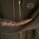 Harley Davidson  Women's Embroidered  Full zip sweatshirt Hoodie Black & Pink Photo 1