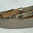 Gap  Silver Metallic Double Buckle Genuine Leather Belt Size Small S Womens Photo 0