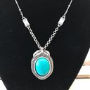 American Eagle AEO Turquoise Stone Necklace Pendant Deco Chain Photo 1