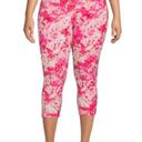 Terra & Sky  Womens Capri Leggings Size 0X 14W High Rise Pink Tie Dye New Photo 0