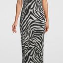 White House | Black Market WHBM Zebra Print Jersey Knit Midi Dress w/ Lace Up Small Photo 0