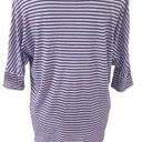 Edge Sundance maritime striped slouchy raw  v-neck tunic length tee lavender XS Photo 1