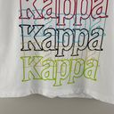 Kappa Women’s White Multicolor Stitch Work Graphic Short Sleeve Cropped Tee Photo 2