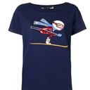 Love moschino NWT  Sequin Ski Girl T-Shirt Top Navy Size 8 Photo 0