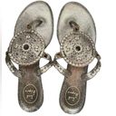 Jack Rogers  Silver Disc Glitter Jelly Flip Flops Womens 9 Boho Festival Concert Photo 0