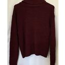 Moral Fiber  Fuzzy Burgundy Turtleneck Sweater Size Large Photo 1