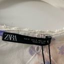 ZARA  floral puff sleeve crop top deep v Photo 2