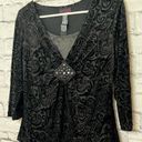 Y2K Clothing Co by Notations black bejeweled top size L. Size L Photo 2