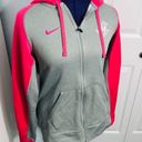 Nike  Grey & Pink Therma-Fit Zip Up Hoodie Small Photo 1