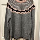 Jason Wu Grey  Gray and Pink Handknit Yoke Merino Blend Sweater size Large Photo 4