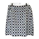 Boden Women's White with Light and Dark Blue Patterned Tweed Lined Skirt Size 8L Photo 0