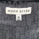 Moon River Heather Gray Blanket Stitch Linen Blend Ruffle Wrap Mini Dress Photo 8