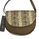 Street Level  Womens Crossbody Handbag Brown With Reptile Embossed Flap 7" Photo 1