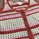 a.n.a Crochet Sweater Vest Tank Top Button Front Boho NWT Muted Earthy Tones XL Pink Photo 6