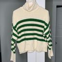 Madewell NWT  Wide Rib Turtleneck Sweater Green Cream Photo 1