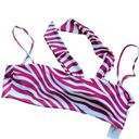 Free People NWT  x Skin By SAME Burgundy Zebra Bikini Top Size XL Photo 0