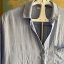 Lush Clothing Baby Blue plaid flowy blouse Women’s size large window pane pastel Photo 1