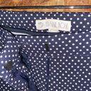 Eliane Rose  Navy Blue White Polka Dot Skinny Leg Flat Front Pants Women's Size 6 Photo 4