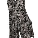 Emma & Michele Emma & Michelle Leopard and Snakeskin V Neck Cropped Wide Leg Palazzo Jumpsuit Photo 4