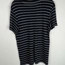 Alexander Wang T by  Womens Pocket Tee Shirt Sz Medium Black Stripe Viscose Linen Photo 6