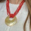 American Vintage Vintage “Naida” Coral and Seashell Beaded Necklace Beachy Nautical Holiday Vacation Photo 8