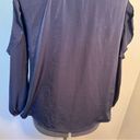 Vintage Havana  Cold Shoulder Ruffle Blouse Navy Blue Photo 9