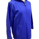 Denim & Co Medium  Women's Blue Canvas Hooded Full Zip Jacket Photo 1