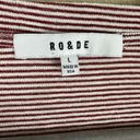 Ro & De Anthropologie  Burgundy White Striped Long Bell Sleeve Lightweight Top L Photo 3