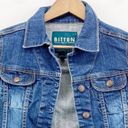 Parker Bitten Sarah Jessica  Womens XS Crop Flare Cuff Denim Trucker Jacket Photo 2