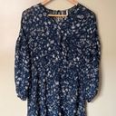 Free People EUC  Wallflower Navy Blue Floral Sheer Midi Dress Unlined XS Photo 2