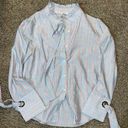 English Factory  Size Small Ruffle Striped Button down Long sleeve Shirt Photo 0