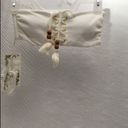 Chelsea & Violet Inner beauty texture lace-up white bandeau swim top Size S NWT Photo 2