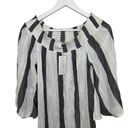 l*space L* Izzy Striped Smocked Coverup Womens Size M Off The Shoulders Side Slits Photo 4