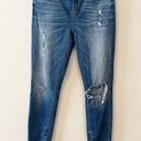 Pistola  Medium Blue Distressed Ankle Zip Mid Rise Distressed Skinny Jeans Sz 27 Photo 0