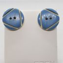 Vintage Blue  Button Earrings Photo 0