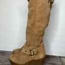 ALDO  platform tan suede knee high boots 90s 1990s y2k 2000s retro Photo 7