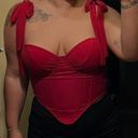 Windsor Red Corset Crop top Photo 0