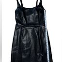 Aeropostale MWTS🍒 BLACK LEATHER MINI DRESS ADJUSTABLE STRAPS FRONT SLIT Photo 6