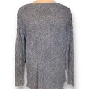 Vintage Havana  Women's Sweater Gray Knitted Shoulder Lace Neutral Knit Pullover Photo 5