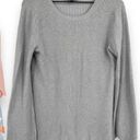 Michael Stars  Gray Cashmere Wool Blend Crewneck Scalloped Hem Sweater Sz XS Photo 0